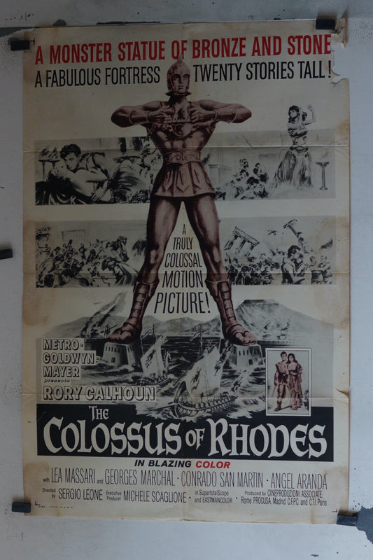 THE COLOSSUS OF RHODES (1961) ORIGINAL MOVIE POSTER 70x100 LEA MASSARI, GEORGES