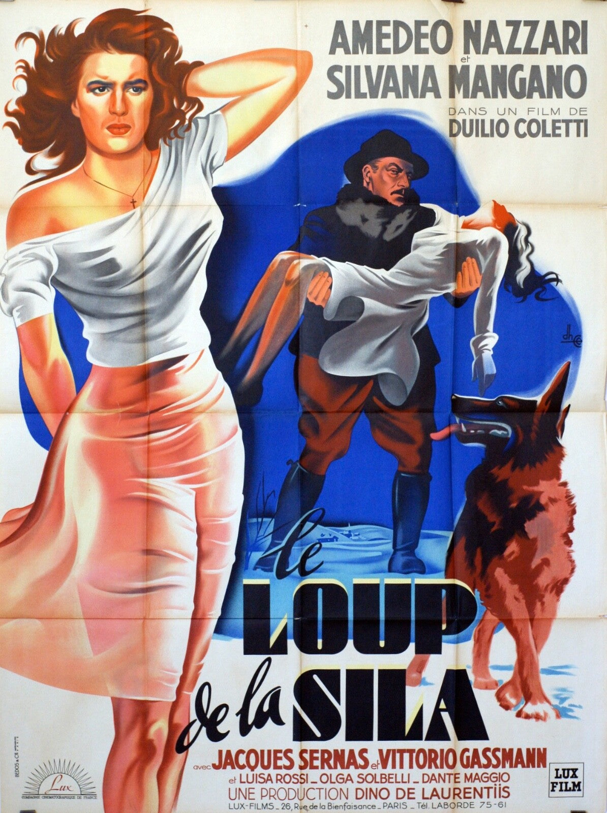 LE LOUP DE LA SILA MOVIE POSTER ORIGINAL (120X160) AMEDEO NAZZARI