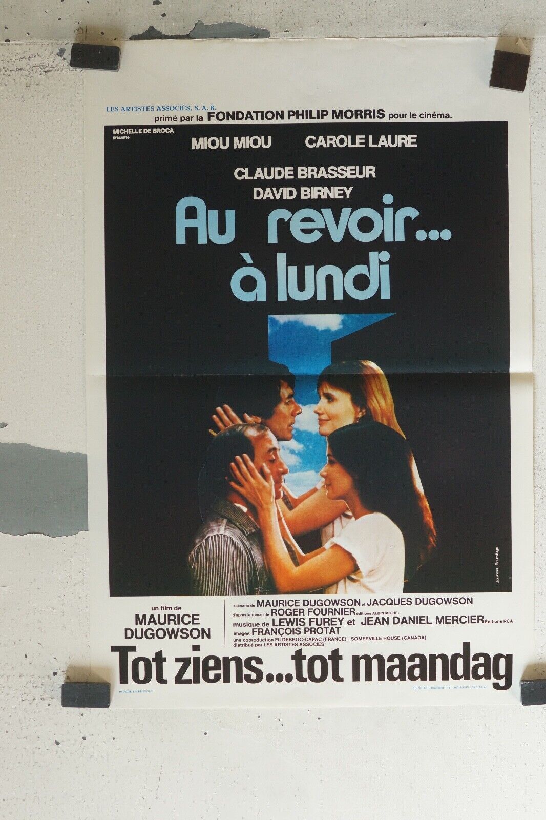 AU REVOIR …À LUNDI MOVIE POSTER ORIGINAL (55X37) MIOU MIOU