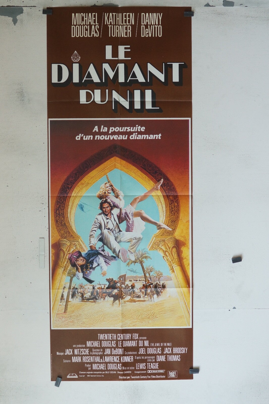 LE DIAMANT DU NIL MOVIE POSTER ORIGINAL 120x160 MICHAEL DOUGLAS