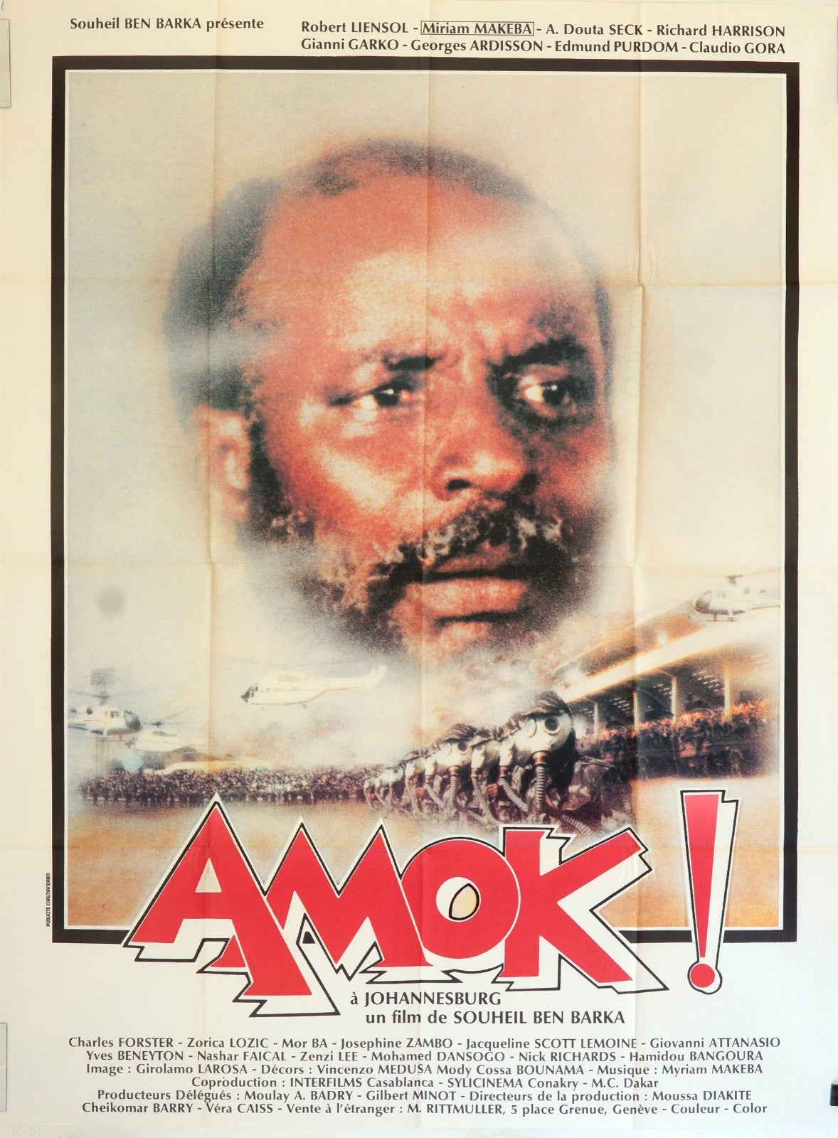 AMOK !  SOUHEIL BEN BARKA MOVIE POSTER ORIGINAL 120x160