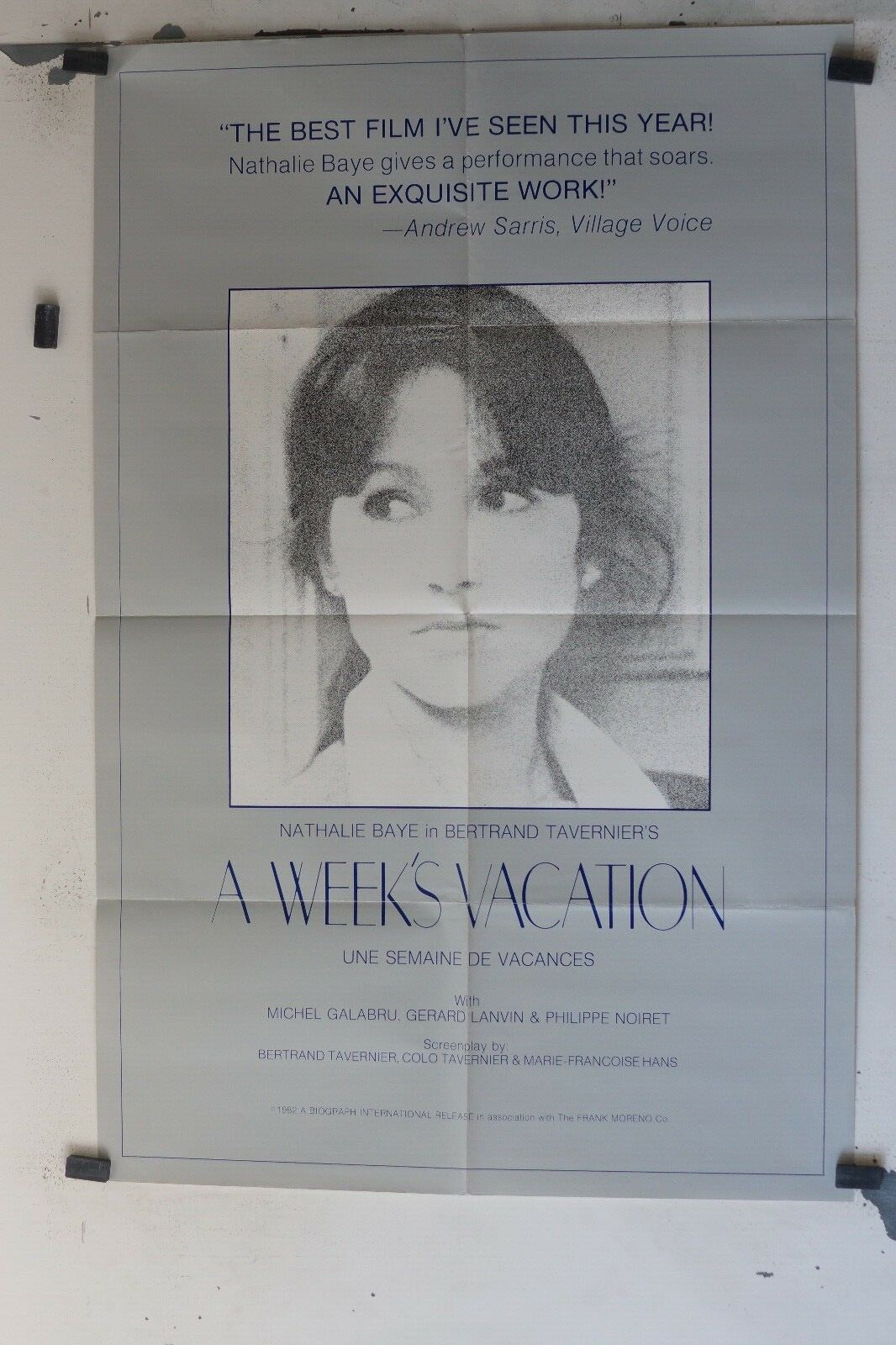 A WEEK’S VACATION ORIGINAL POSTER (69x103), Bertrand Tavernier 