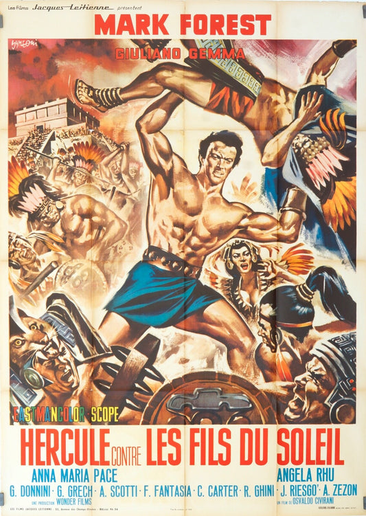 HERCULE CONTRE LE FILS DU SOLEIL MOVIE POSTER ORIGINAL 120x160 MARK FOREST