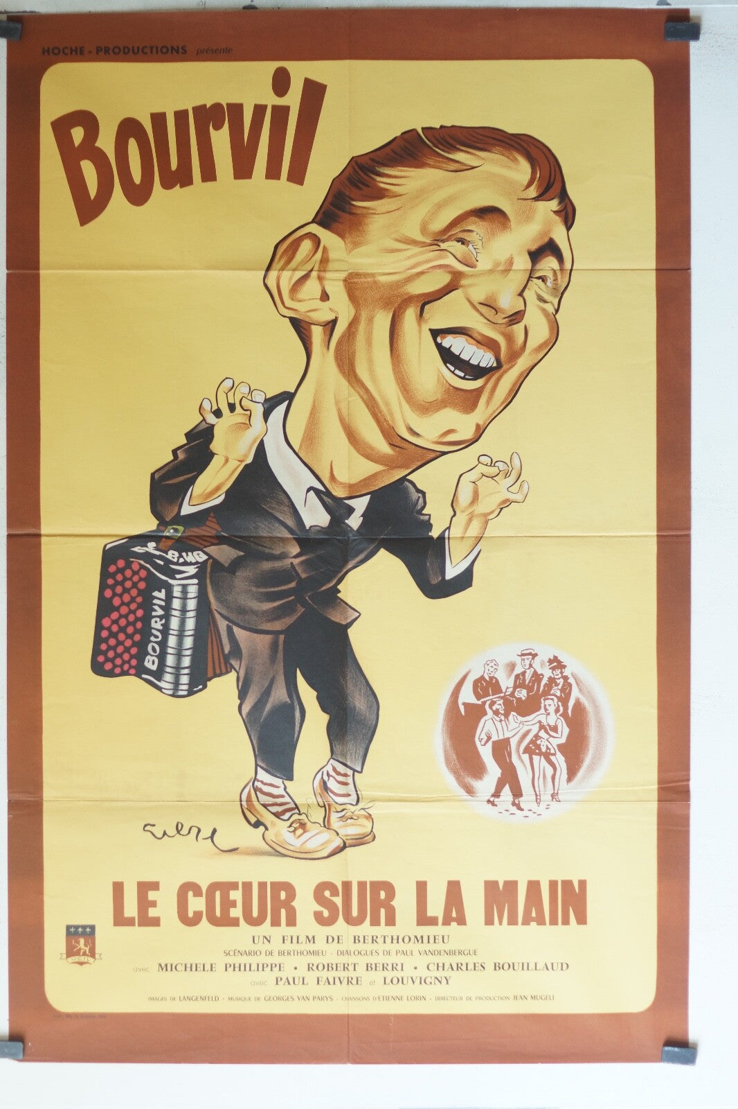 CŒUR SUR LA MAIN (LE) ORIGINAL MOVIE POSTER ORIGINAL (80x120) Bourvil 