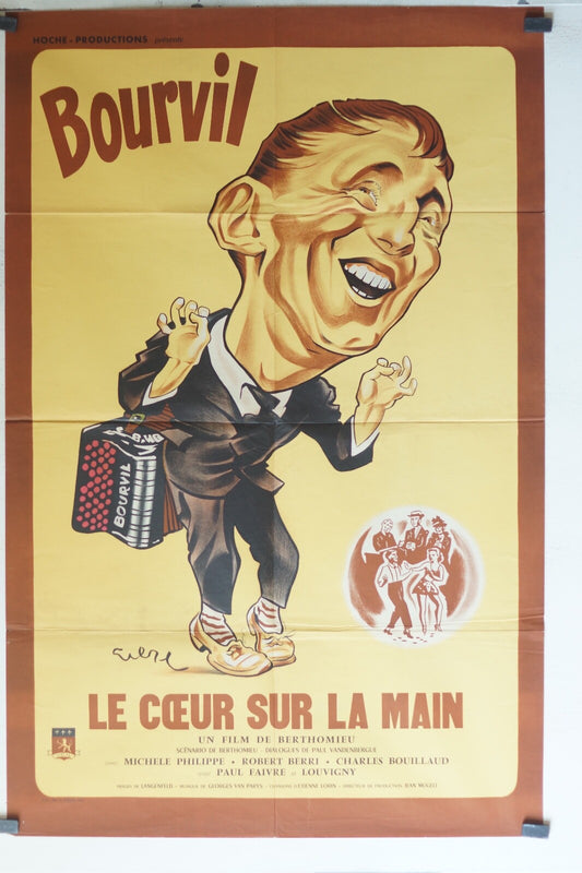 CŒUR SUR LA MAIN (LE) ORIGINAL MOVIE POSTER ORIGINAL (80x120) Bourvil 