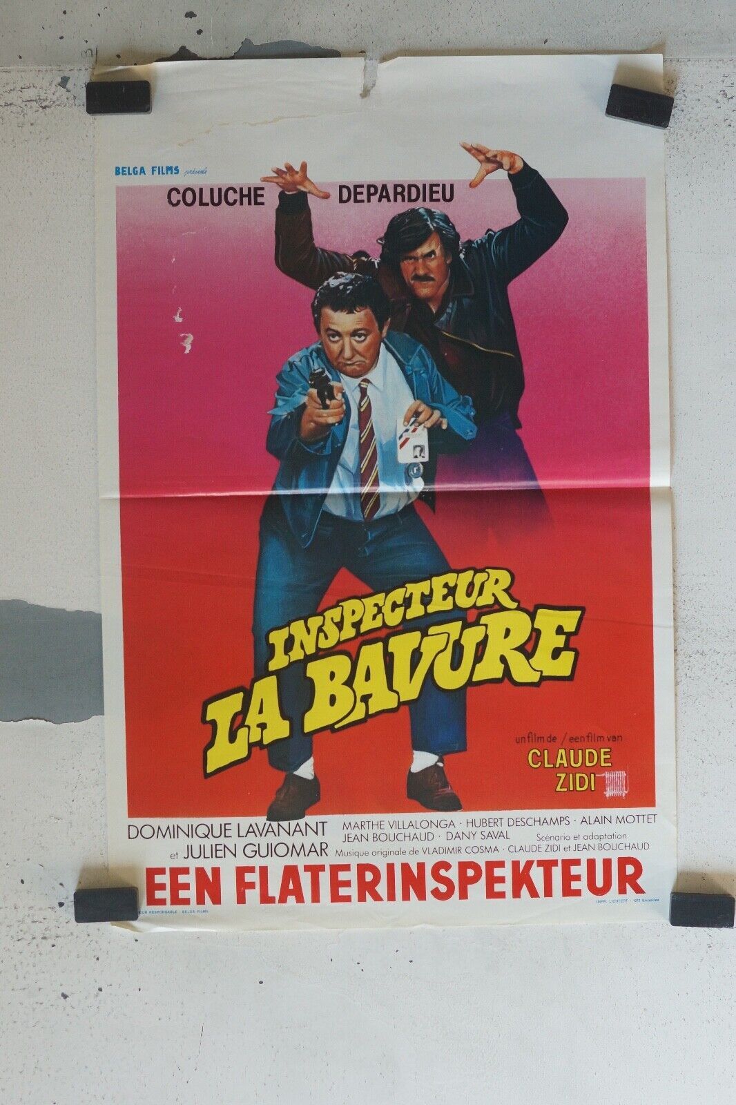 INSPECTEUR LA BAVURE MOVIE POSTER ORIGINAL (55X37) COLUCHE