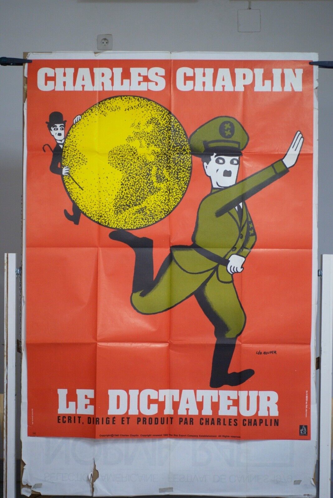 LE DICATATEUR Original Movie Poster 120X160 CHARLES CHAPLIN