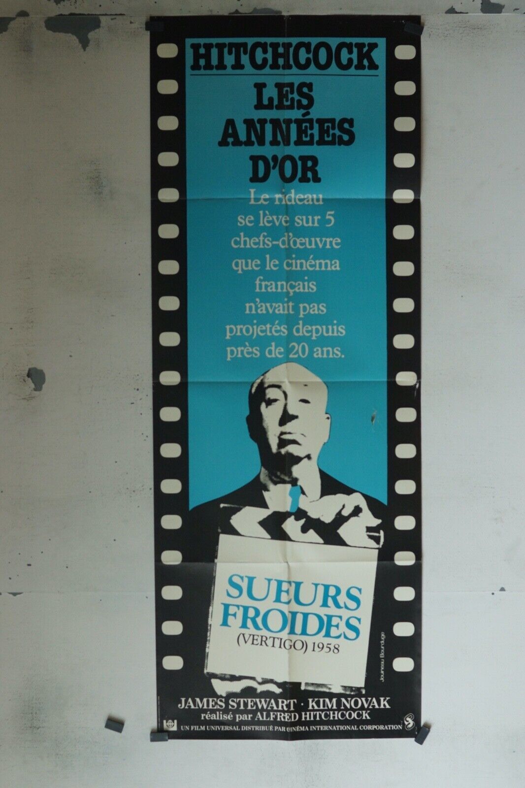 SUEURS FROIDES, MOVIE POSTER ORIGINAL 60x160, HITCHCOCK