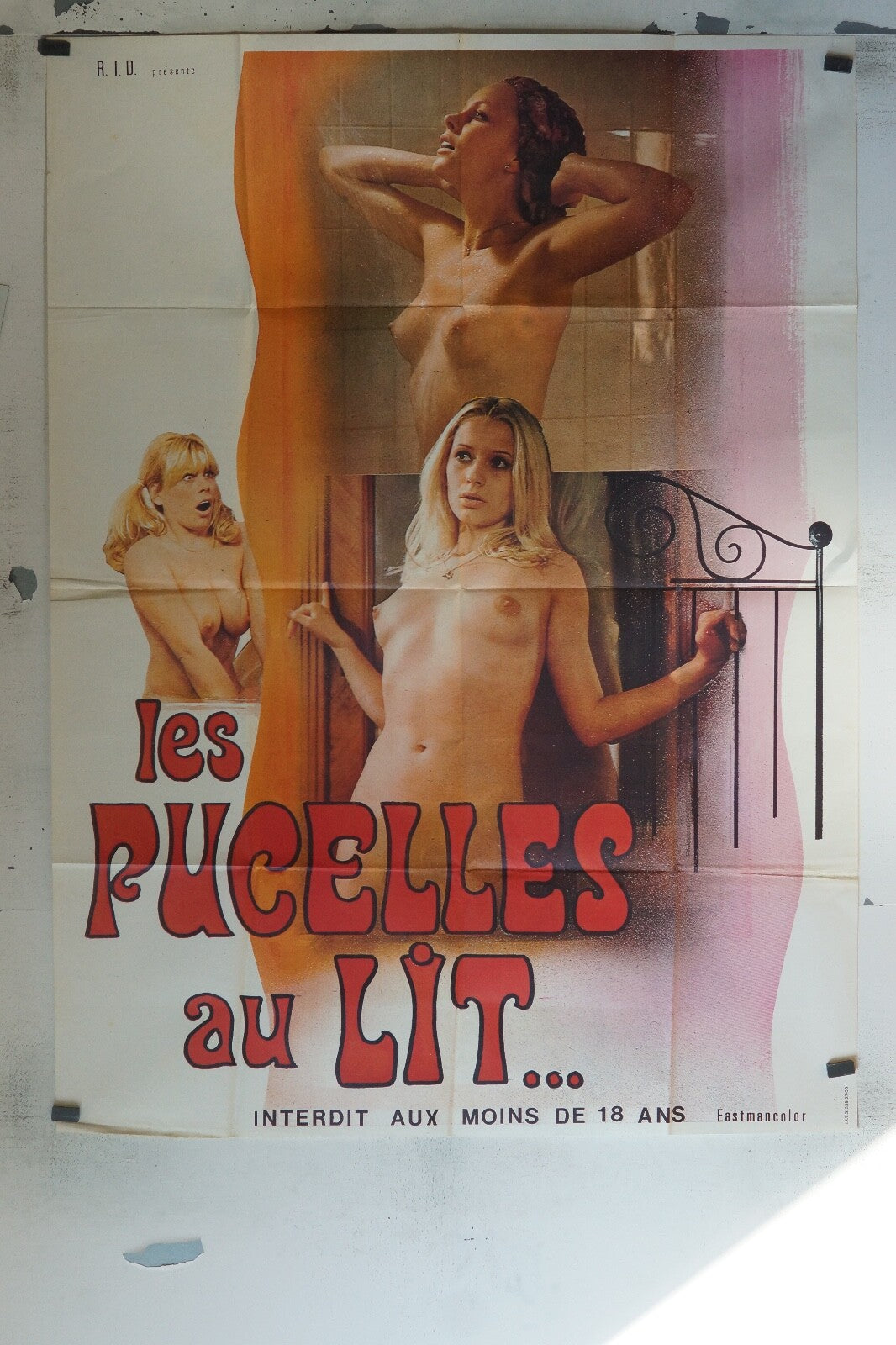 LES PUCELLES AU LIT, EROCTIC MOVIE POSTER ORIGINAL 120x160