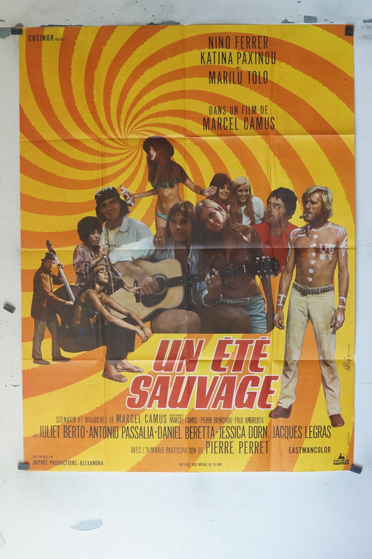 UN ÉTÉ SAUVAGE MOVIE POSTER ORIGINAL 120x160 NINO FERRER – KATINA PAXINOU