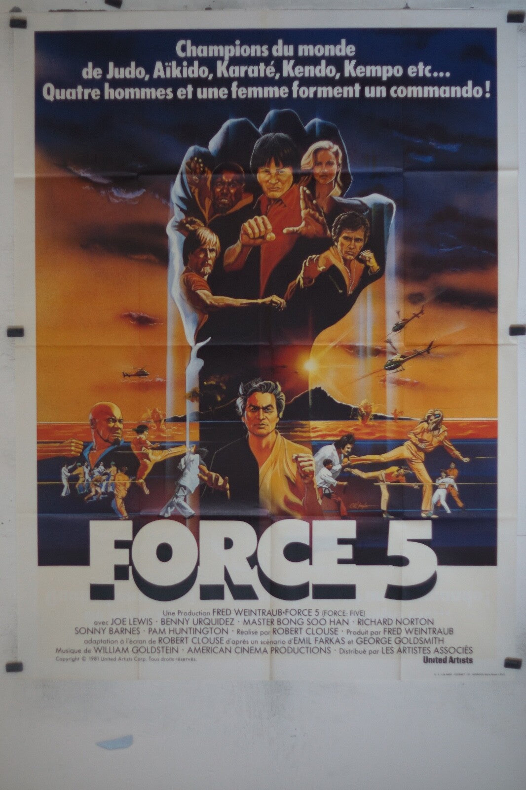 FORCE 5 ORIGINAL MOVIE ORIGINAL POSTER (120x160), Robert Clouse, joe Lewis