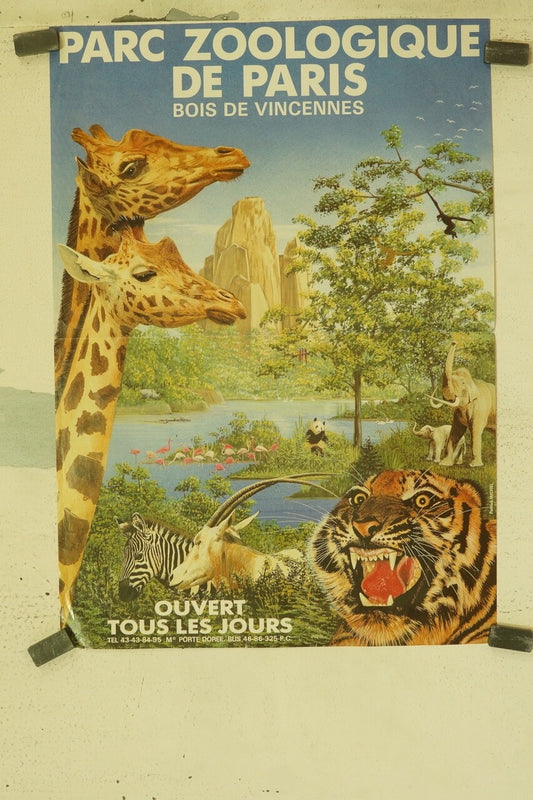 AFFICHE PARC ZOOLOGIQUE DE PARIS, BOIS DE VINCENNES POSTER ORIGINAL (40X60)
