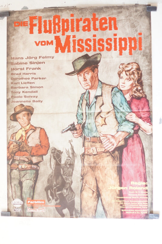 DIE FLUPIRATEN VOM MISSISSIPPI 70x100 ORIGINAL MOVIE POSTER HANS YORK FELM