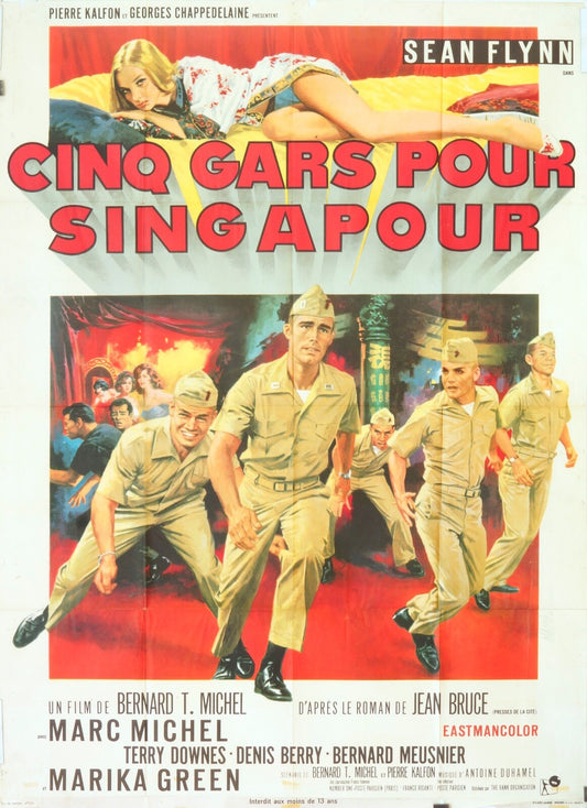 CINQ GARS POUR SINGAPOUR ORIGINAL MOVIE POSTER120x160 Marc Michel