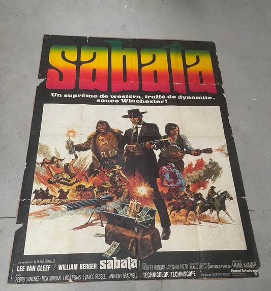 SABATA, LEE VAN CLEEF, MOVIE POSTER ORIGINAL  SUR KRAFT (120X160)