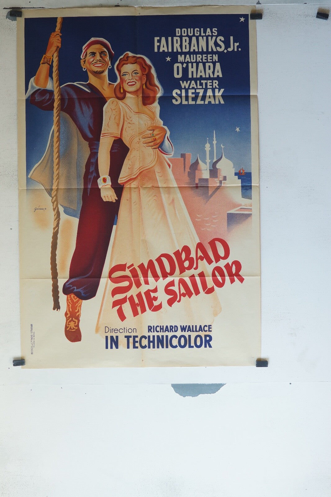 SINDBAD THE SAILOR MOVIE POSTER ORIGINAL 80x120, Richard Wallace 