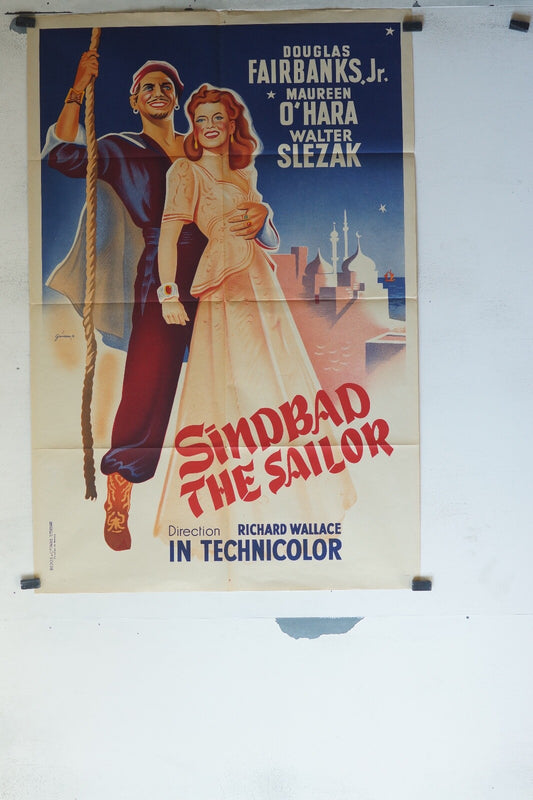 SINDBAD THE SAILOR MOVIE POSTER ORIGINAL 80x120, Richard Wallace 