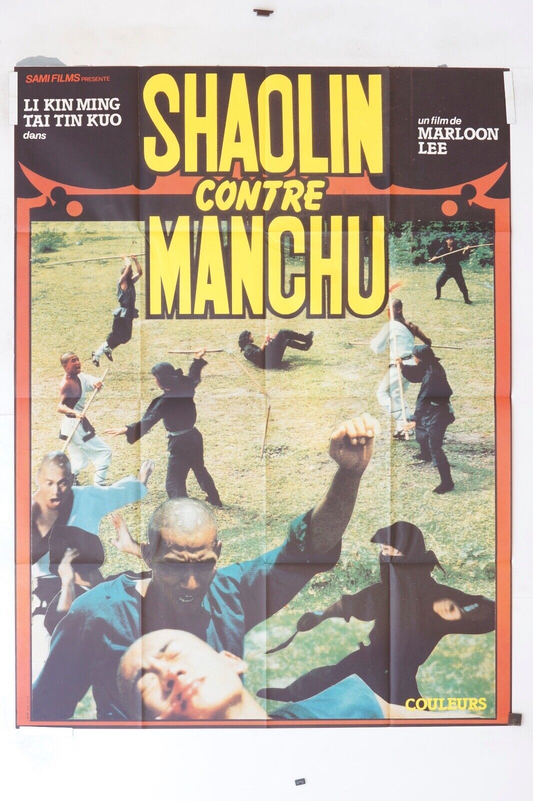 SHAOLIN CONTRE MANCHU ORIGINAL MOVIE POSTER 120x160 LI KING MING