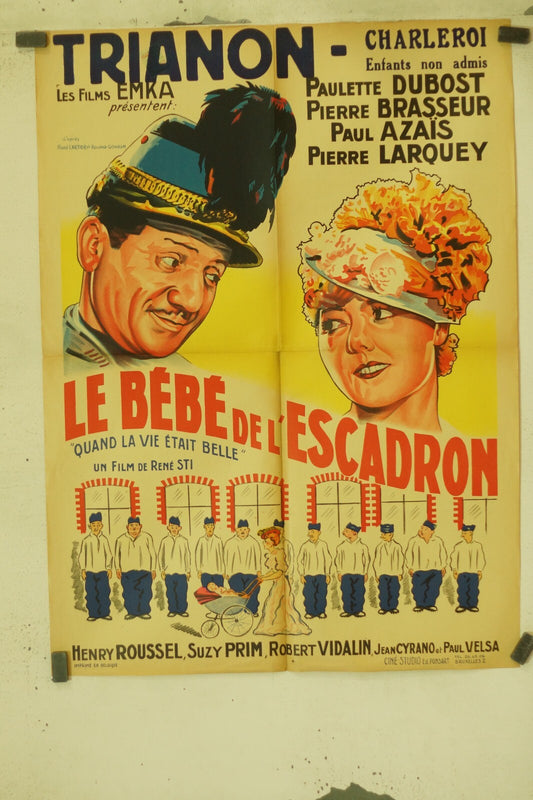 LE BÉBÉ DE L’ESCADRON MOVIE POSTER ORIGINAL (60X80)PAULETTE DUBOST – PIERRE BRAS