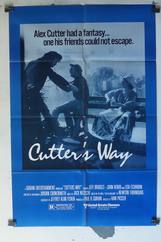 CUTTER’S WAY MOVIE POSTER ORIGINAL 68x100 John Heard , Lisa Eichhorn
