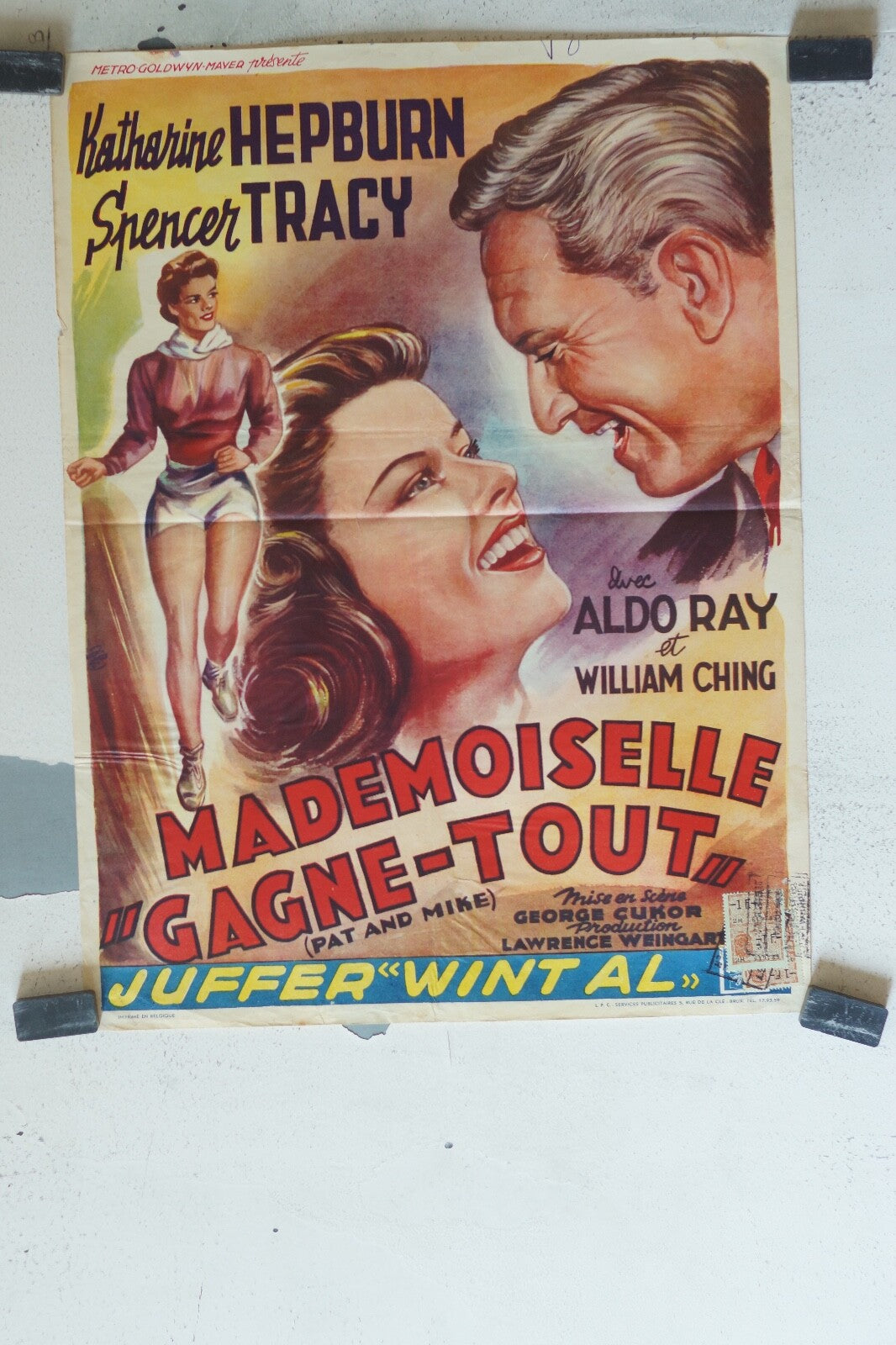 MADEMOISELLE “GAGNE-TOUT” POSTER ORIGINAL 48x37 Spencer Tracy