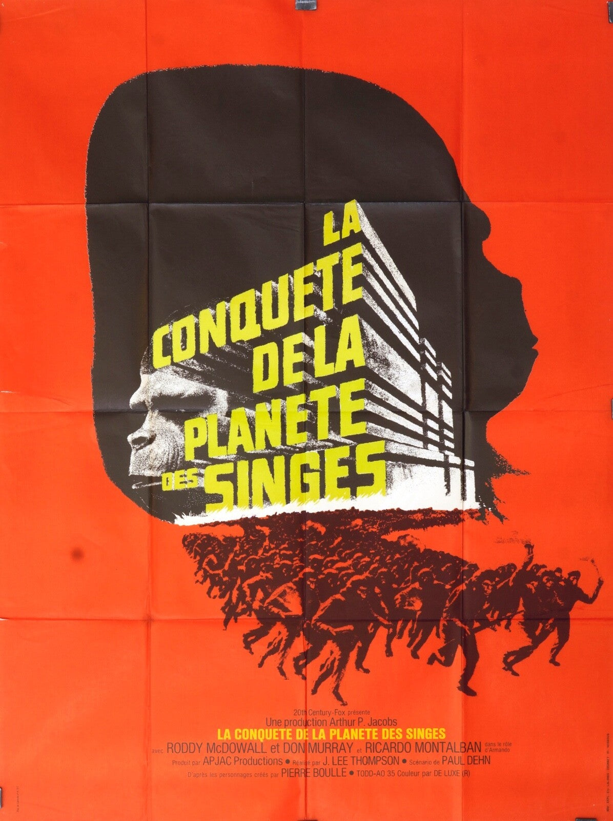 LA CONQUÊTE DE LA PLANETE DES SINGES, POSTER ORIGINAL, 120X160, RODDY MC DOWALL