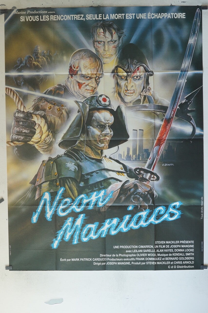 NÉON MANIACS MOVIE POSTER ORIGINAL 120x160 LEILANI SARELLE, ALAN HAYES
