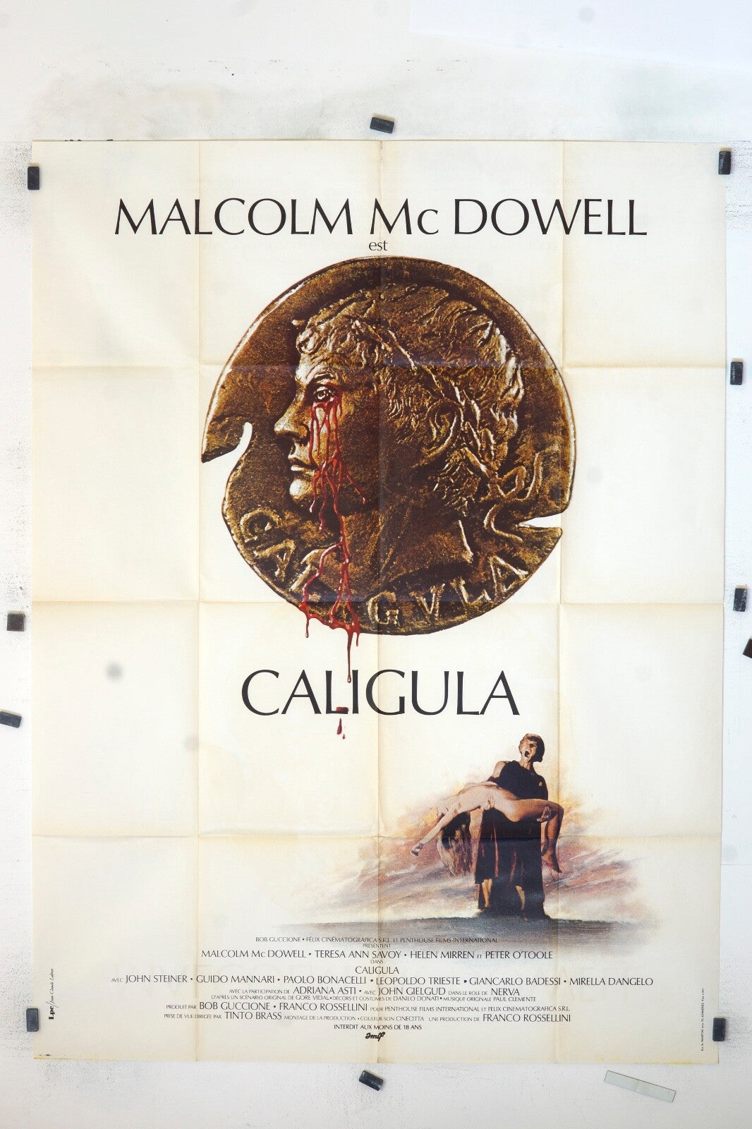CALIGULA MALCOLM MC DOWELL MOVIE POSTER ORIGINAL 120x160