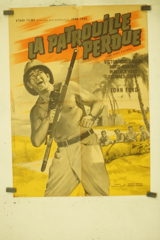 LA PATROUILLE PERDUE MOVIE POSTER ORIGINAL (60X80) VICTOR MAC LAGLEN, BORIS
