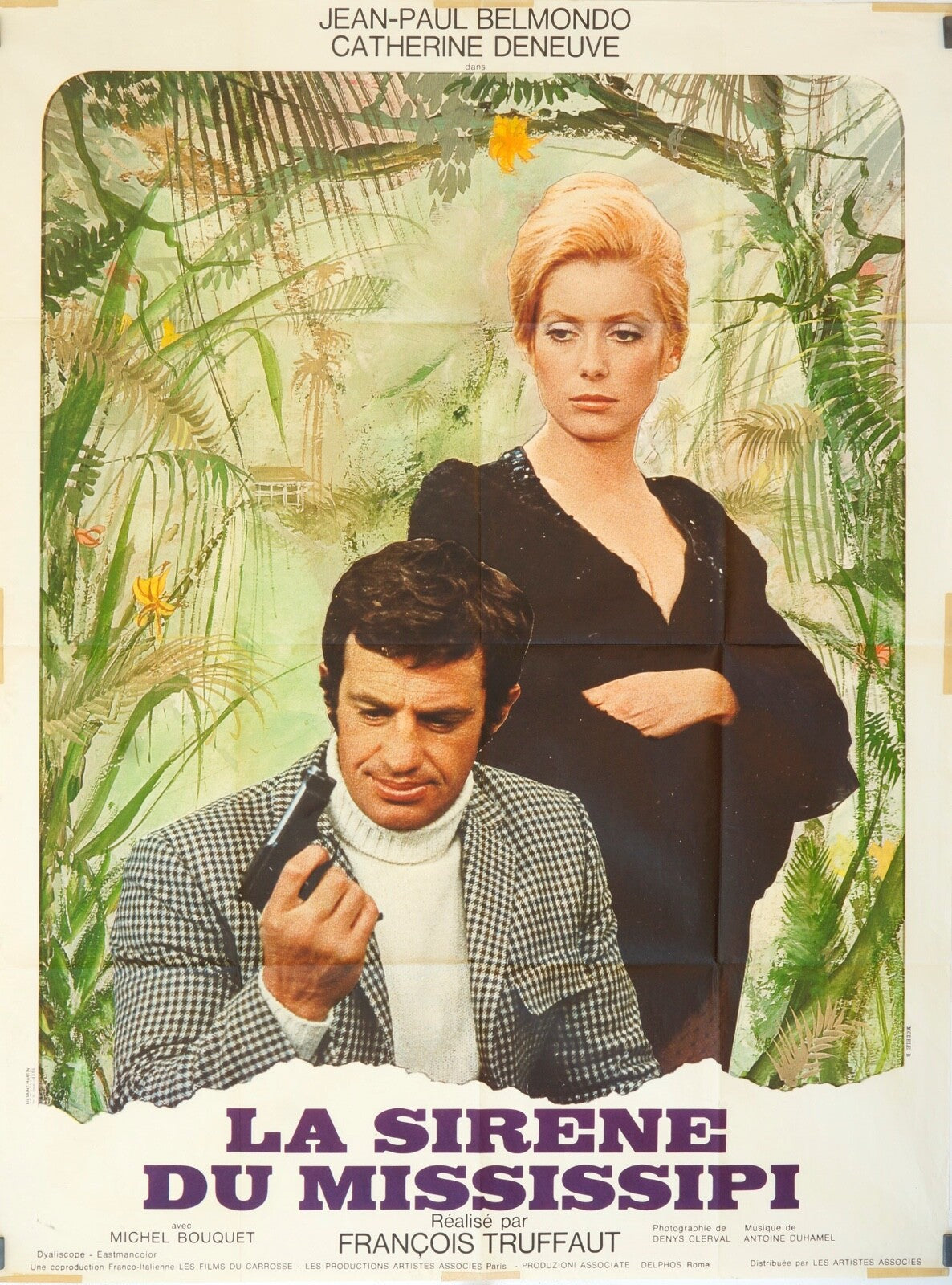 LA SIRÈNE DU MISSISSIPI MOVIE POSTER ORIGINAL 120x160  JEAN-PAUL BELMONDO