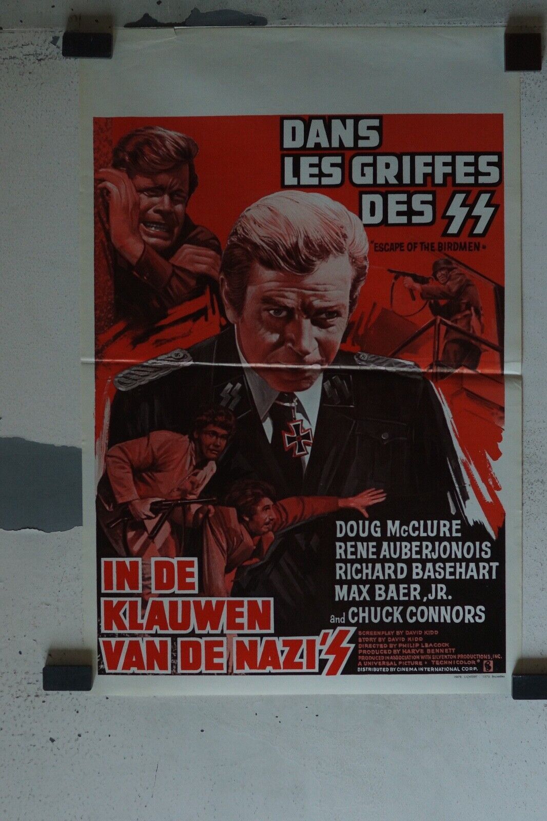 DANS LA GRIFFES DES NAZIS MOVIE POSTER ORIGINAL (55X37) DOUG MCCURE