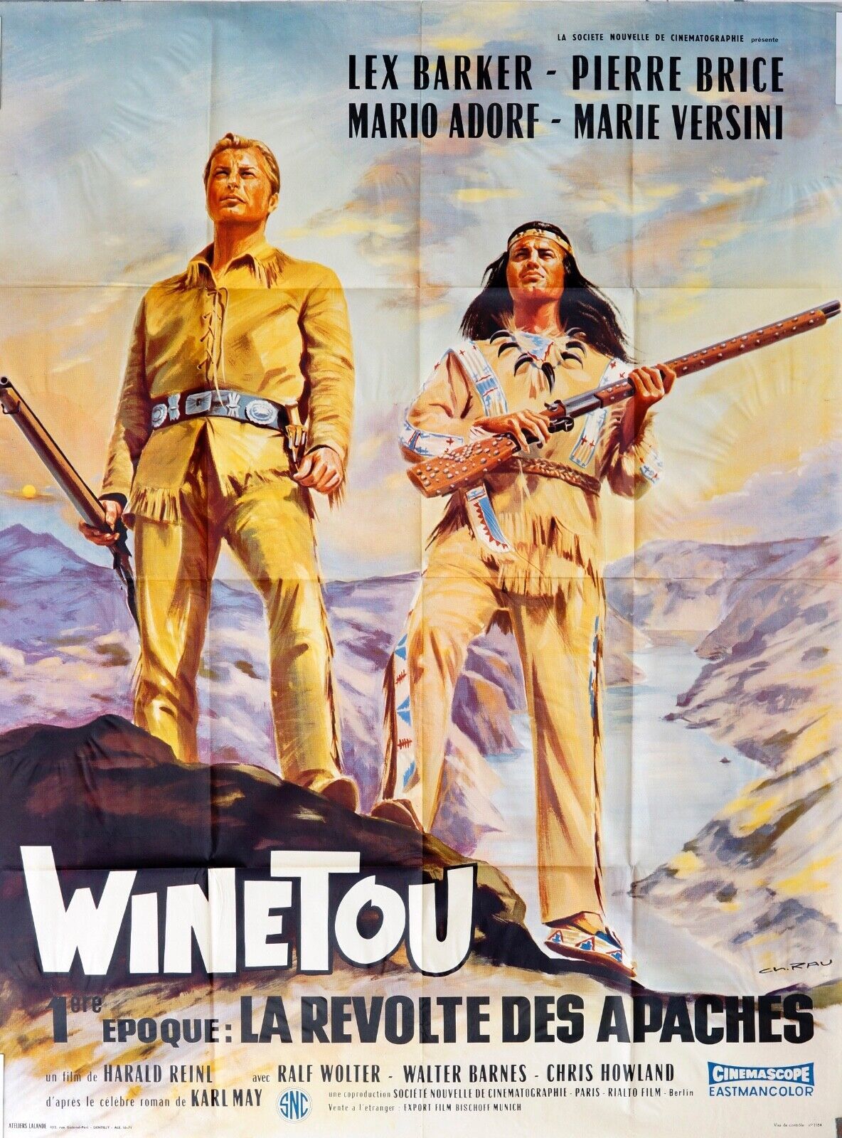 WINETOU MOVIE POSTER ORIGINAL 120x160 LEX BARKER