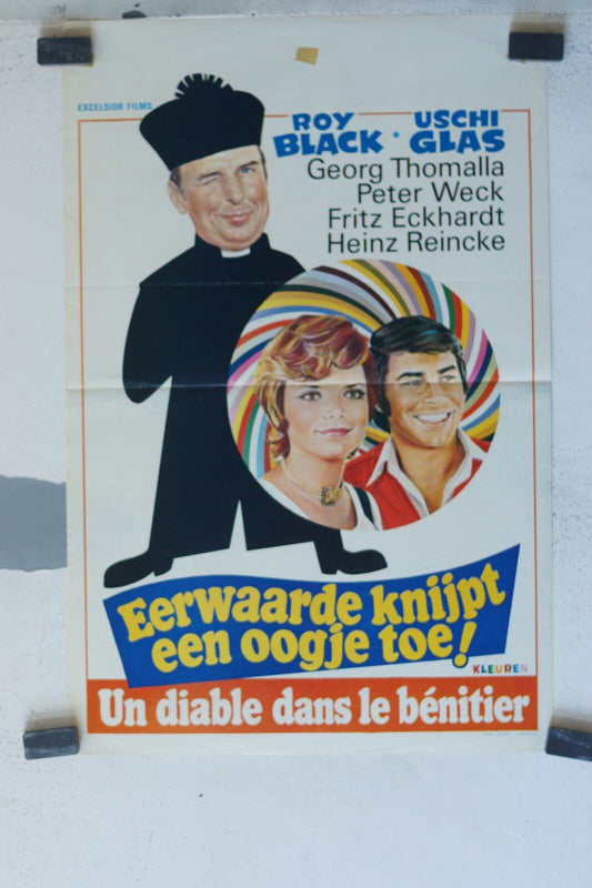 UN DIABLE DANS LE BENITIER MOVIE POSTER ORIGINAL 54x35 Roy Black , Uschi Glas 