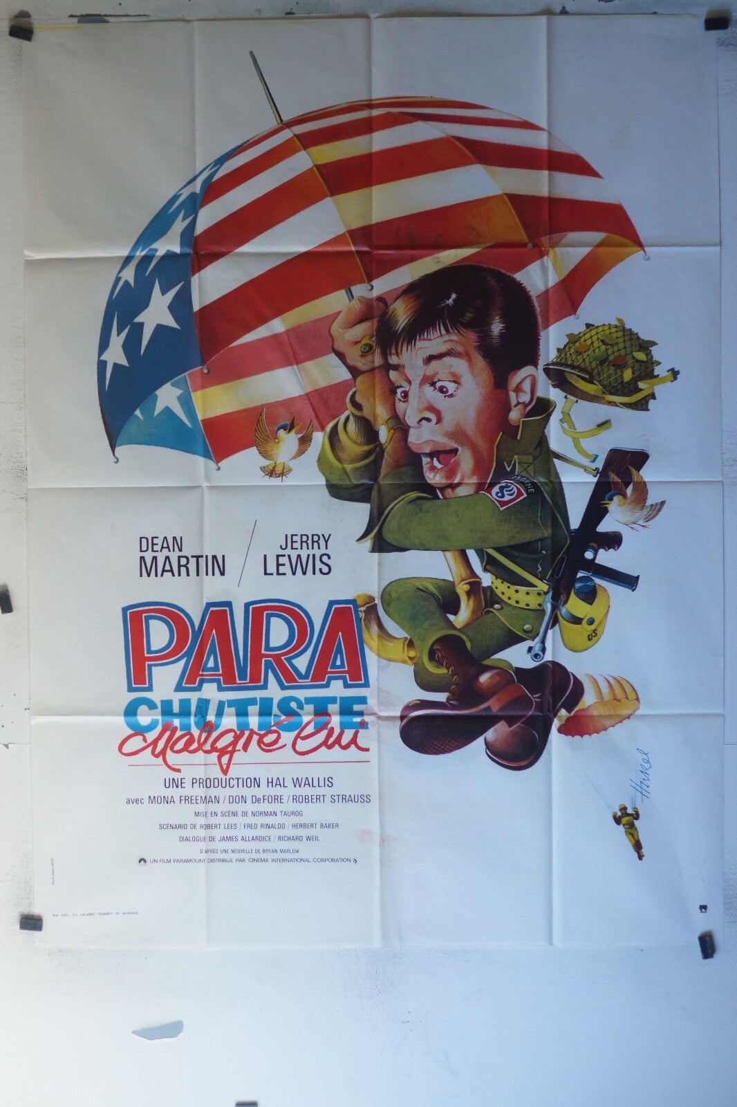 PARACHUTISTE MALGRE LUI MOVIE POSTER ORIGINAL120x160 Dean Martin , Jerry Lewis