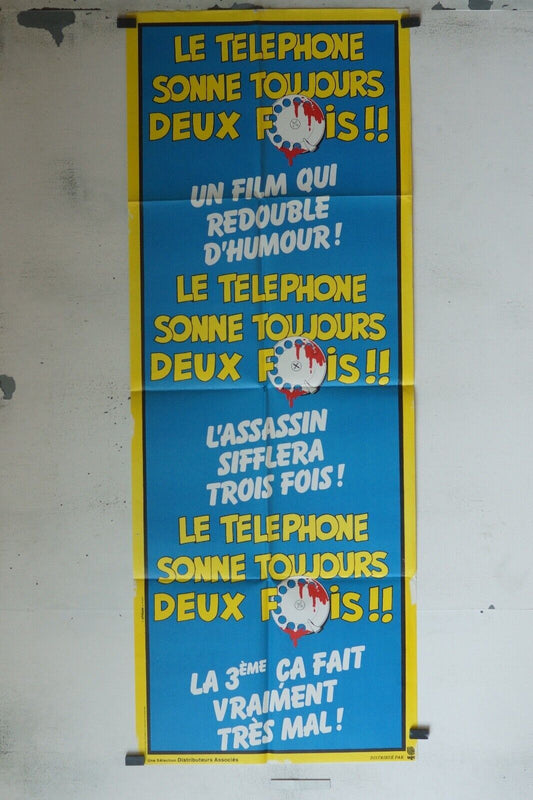 LE TÉLÉPHONE SONNE TOUJOURS DEUX FOIS MOVIE POSTER ORIGINAL 60x160 COLUCHE