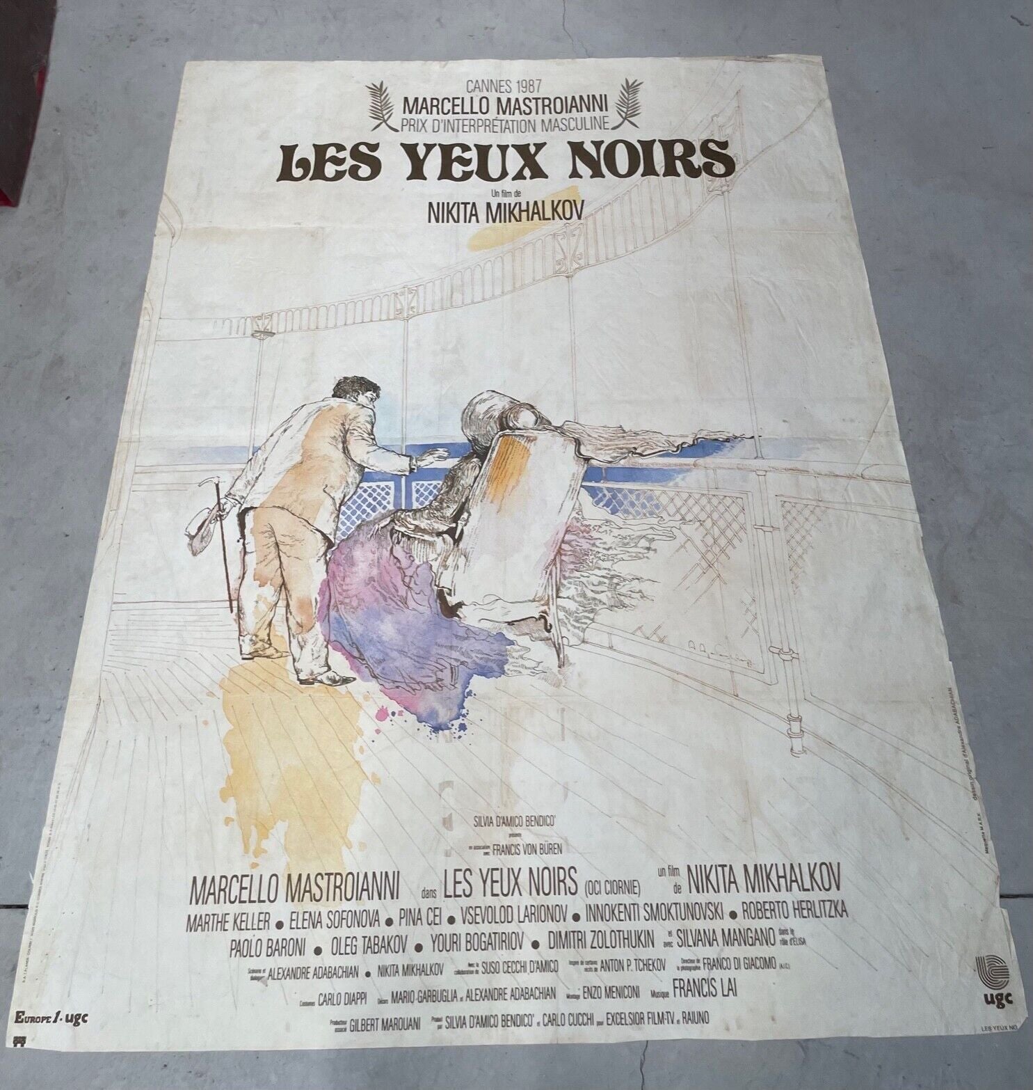 LES YEUX NOIRS POSTER ORIGINAL 120x160 NIKITA MIKHALKOV