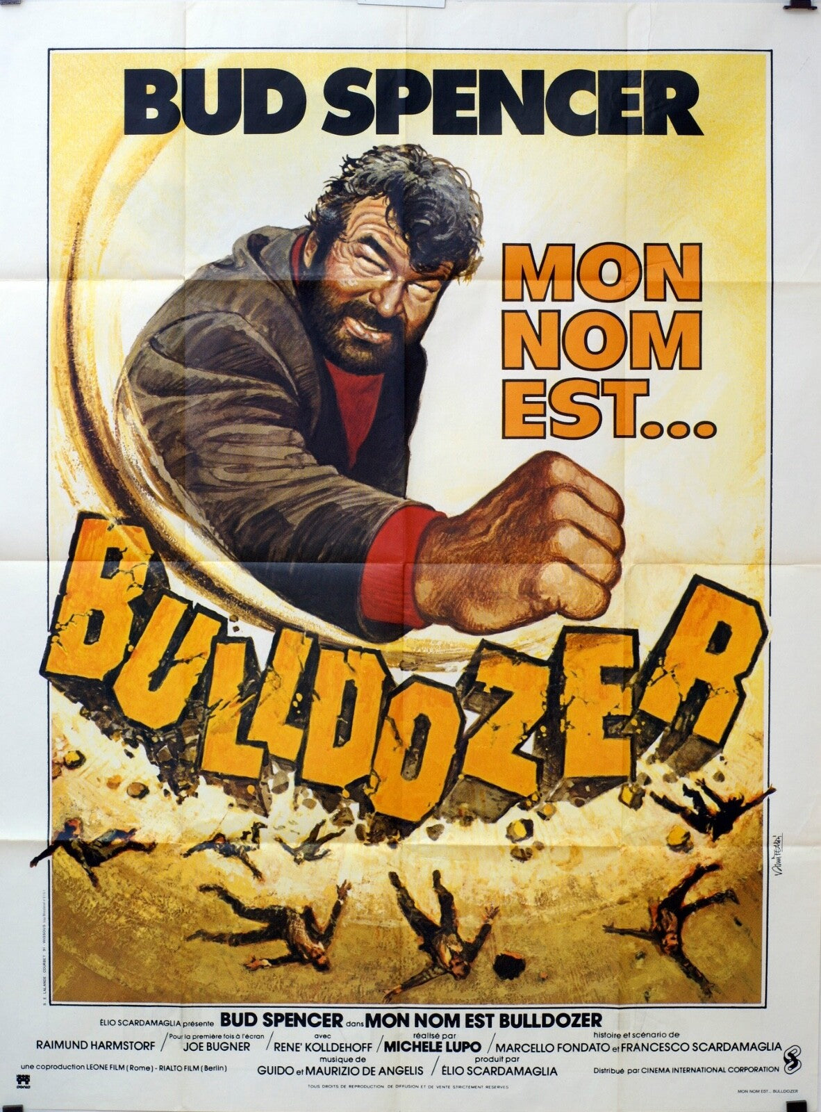 MON NOM EST BULLDOZER ORIGINAL MOVIE POSTER 120x160  RICHARD JAECKEL