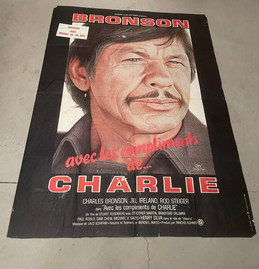 AVEC LES COMPLIMENTS DE CHARLIE,  MOVIE POSTER ORIGINAL SUR KRAFT 120X160