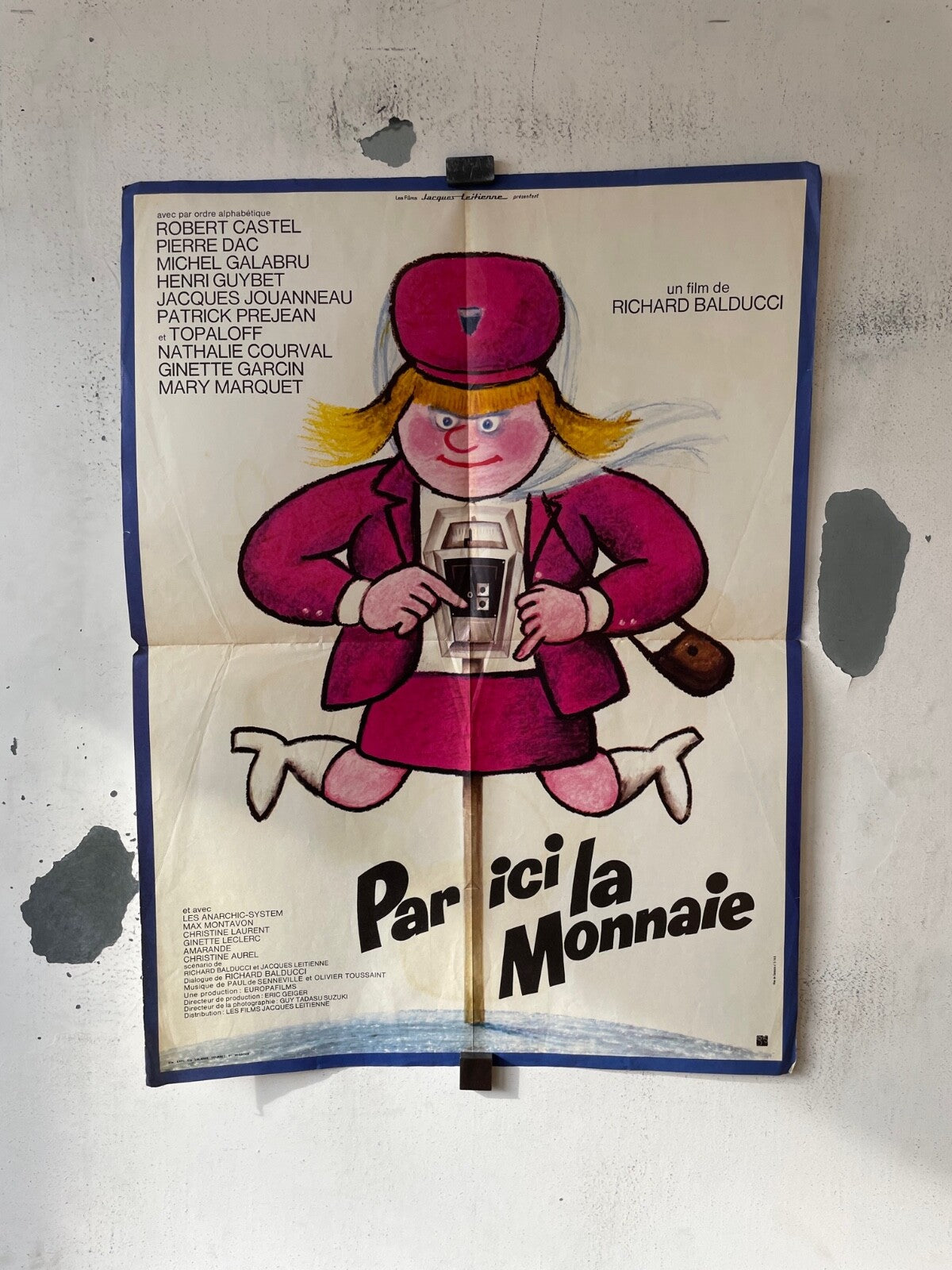 PAR ICI LA MONNAIE MOVIE POSTER ORIGINAL (60X80) ROBERT CASTEL, PIERRE DAC