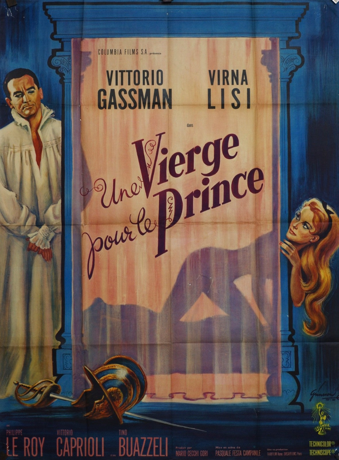 UNE VIERGE POUR LE PRINCE VITTORIO GASSMAN MOVIE POSTER ORIGINAL 120x160