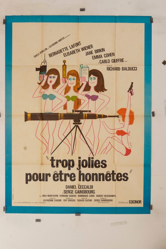 TROP JOLIES POUR ÊTRE HONNÊTE GENTILLE MOVIE POSTER ORIGINAL 120x160 GAINSBOURG