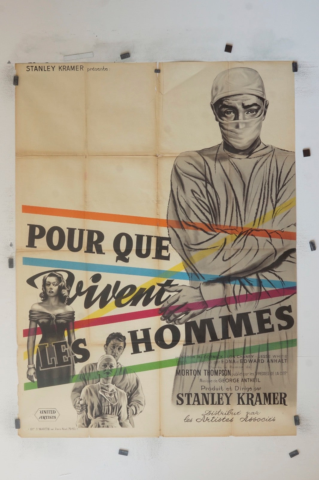 POUR QUE VIENT LES HOMMES STANLEY KRAMER MOVIE POSTER ORIGINAL 120x160