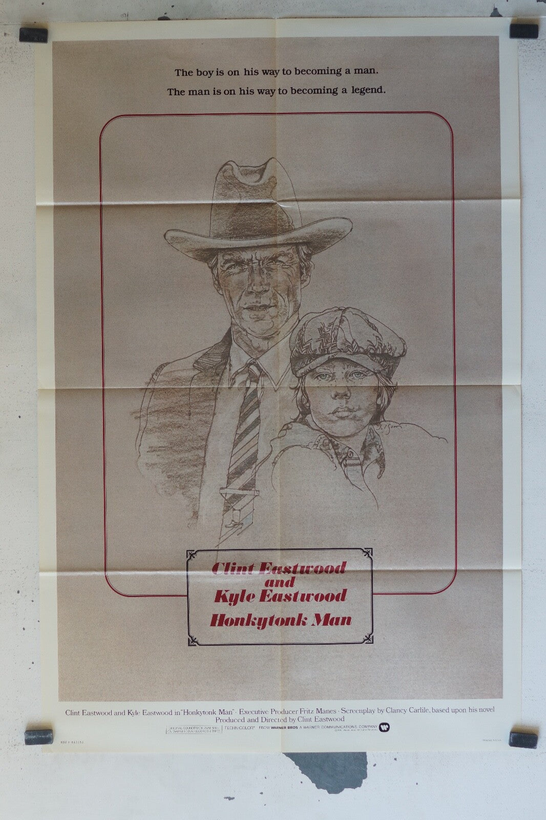 HONKYTONK MAN ORIGINAL MOVIE POSTER 68x100 Clint Eastwood , Kyle Eastwood 