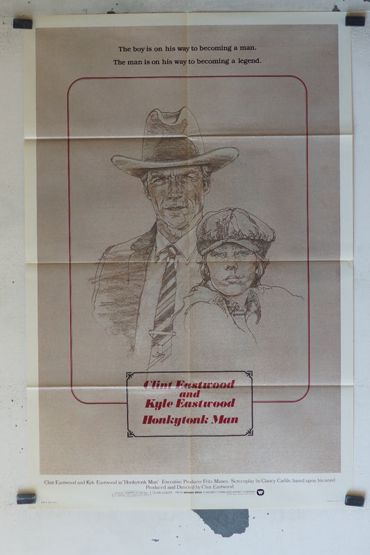 HONKYTONK MAN ORIGINAL MOVIE POSTER 68x100 Clint Eastwood , Kyle Eastwood 