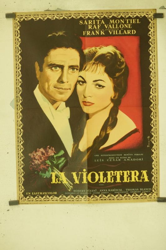 LA VIOLETERRA MOVIE POSTER ORIGINAL (60X80), SARITA MONTIEL, RAF VALLONE