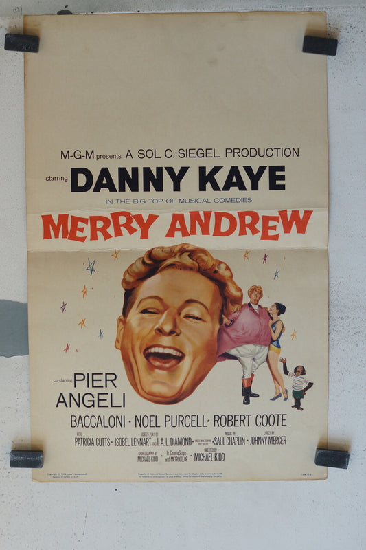MERRY ANDREW POSTER ORIGINAL 56X36 Danny Kaye , Pier Angeli 