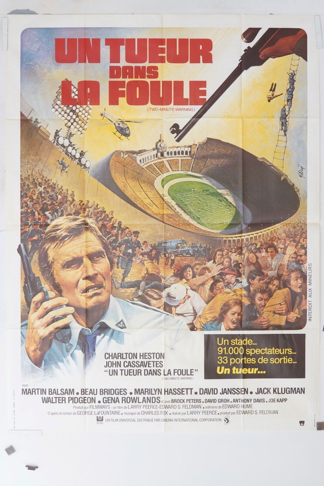 UN TUEUR DANS LA FOULE MOVIE POSTER ORIGINAL 120x160 CHARLTON HESTON