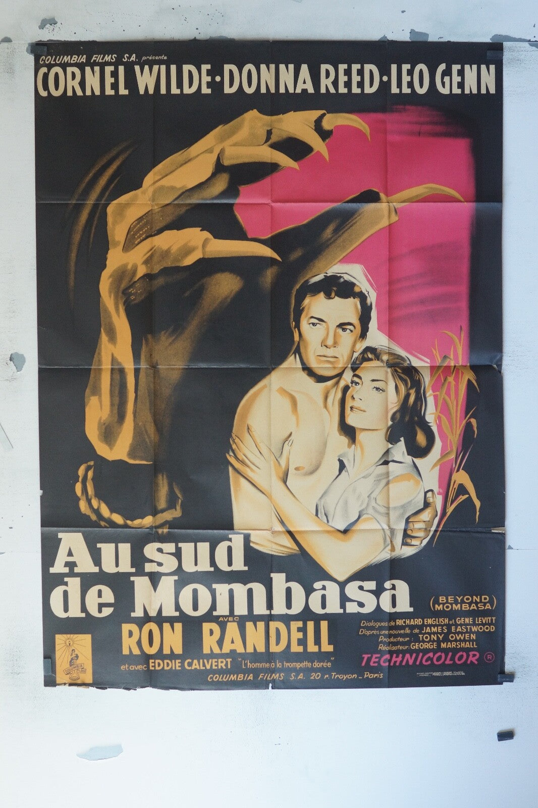AU SUD DE MOMBASA MOVIE POSTER ORIGINAL 120x160 CORNEL WILDE