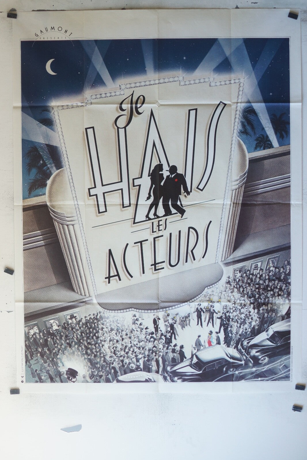 JE HAIS LES ACTEURS MOVIE POSTER ORIGINAL 120x160 Jean Poiret , Michel Blanc 