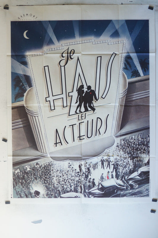 JE HAIS LES ACTEURS MOVIE POSTER ORIGINAL 120x160 Jean Poiret , Michel Blanc 